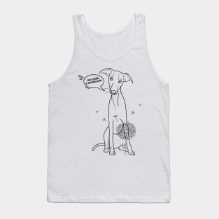 Funny greyhound design; Greyhound with a dandelion flower Tank Top